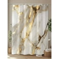 thumbnail image 4 of Minimalism Shower Curtain, Marble Texture Gold White Crack Stone Abstract Art Waterproof Shower Curtain Set with 12 Hooks Lightweight Washable Fabric Shower Curtains for Bathroom 48x72 Inches, 4 of 6