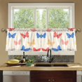 thumbnail image 4 of Yayeee Kitchen Curtains Tier Set of 2 Light Filtering 57"x36" Over Sink Window Panels, Red Butterflies, 4 of 7