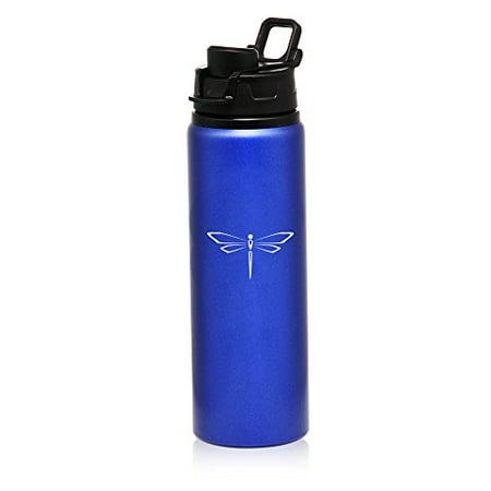 

25 oz Aluminum Sports Water Travel Bottle Dragonfly (Blue)