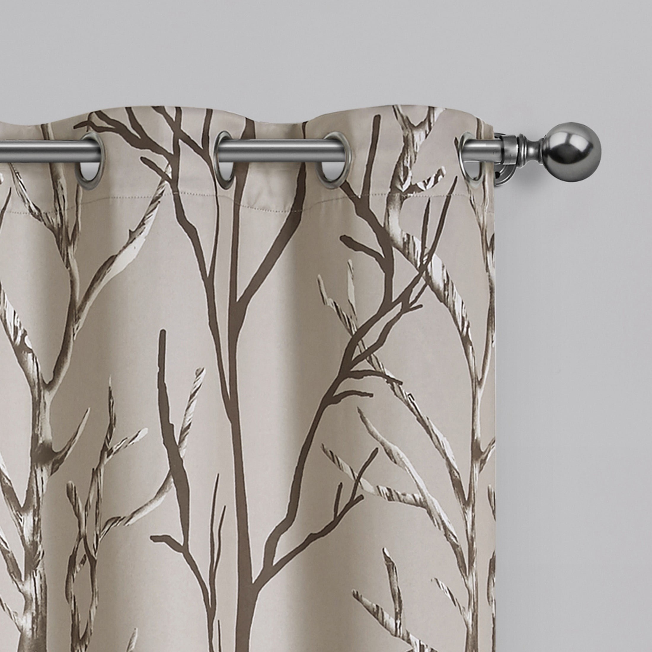 VCNY Home Kingdom Brown Branch Grommet Blackout Curtain, 40" x 84"