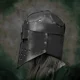 thumbnail image 2 of Casco cruzado de Caballero de armadura Medieval, máscara de cuero de Guerrero pirata, sombrero de soldado, disfraz de Cosplay, LARP de cabeza, Carnaval, vestido de fiesta, 2 of 5