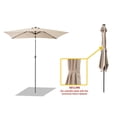 thumbnail image 3 of FLAME&SHADE 6.5 x 10 ft Rectangular Solar Powered Outdoor Market Patio Table Umbrella with LED Lights and Tilt, Beige, 3 of 7