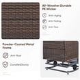 thumbnail image 6 of PARKWELL Outdoor Wicker Glider Chairs Set with Center Table, 2 Cushioned Patio Glider Chairs on Sliding Base, Smooth Forward and Back Gliding Motion for Porch, Deck, Backyard, Brown/Navy, 6 of 11