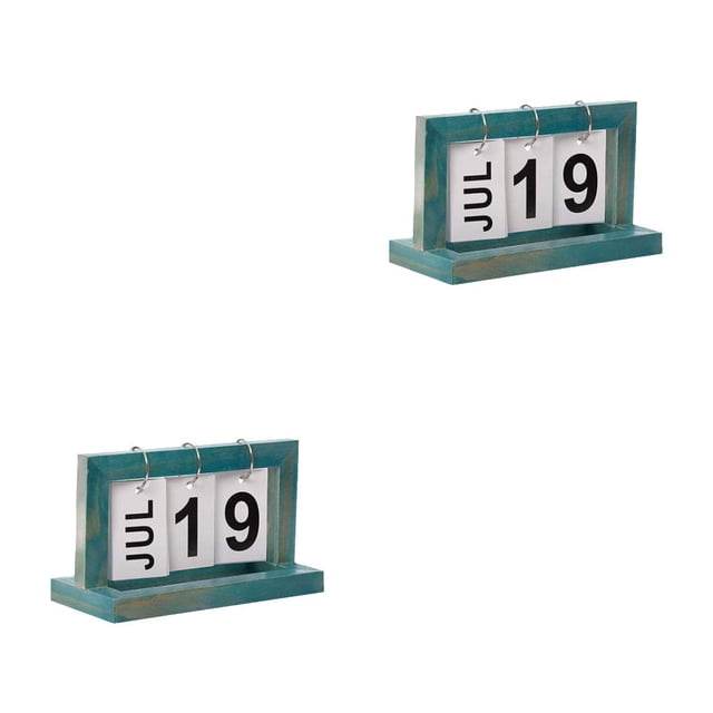 Calendario de Madera Billuyoard Decoración Estética Negro Azul 20x12x9cm