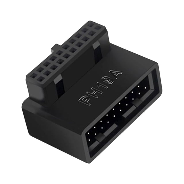 Adaptador de extensión USB,Adaptador de extensión USB 3.0 19 20 pines macho a hembra,Adaptador convertidor de para placa base de computadora,Convertidor de ángulo recto de 2 piezas