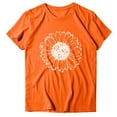 thumbnail image 3 of Outfmvch t shirts for women Casual Printing Short Sleeves Loose T-Shirt womens tops shirts for women Orange, 3 of 5
