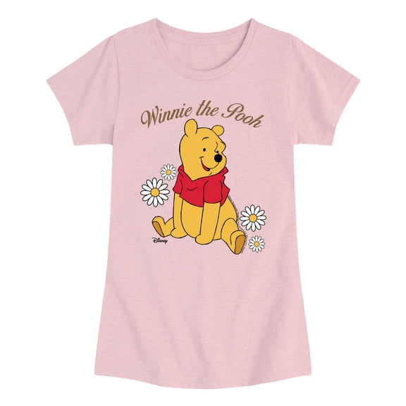Winnie the Pooh - Sitting Pooh - Youth Girls Fitted Short Sleeve T-Shirt