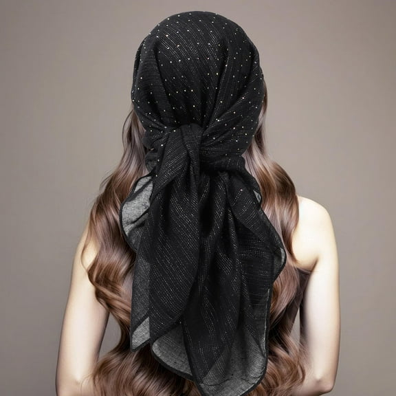 FRCOLOR Elegant Polyester Scarf Women Thin Square Hair Bandanas Lightweight Neck Scarf Stylish Women Head Wrap For Spring And Summer