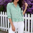 thumbnail image 2 of Sexlip Women's Blouse Short Sleeve Button Down Style Comfortable Wear Daily Wear Essential Durable Quality Fashion Forward Green M, 2 of 9