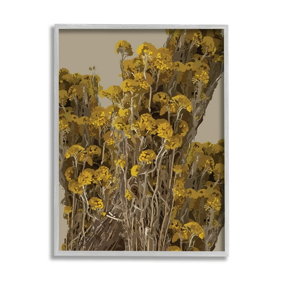 Stupell Industries Bushels of Yellow Flowers Darkened Tuscan Florals, 11 x 14, Designed by Hannah Heemsbergen