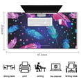 thumbnail image 5 of Long Mouse Pads for Desk,Neon Feather with Dots Pattern Desk Mats on Top Of Desks, Desk Mouse Pad Extra Large with 3mm Non-Slip Base and Stitched Edge for Gaming,Office,Work,Home 47.3"x23.6", 5 of 6