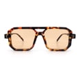 thumbnail image 4 of Mens Squared Rectangular Racer Plastic Urban Hipster Sunglasses Tortoise - Beige, 4 of 8