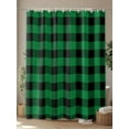 thumbnail image 4 of Shower Curtains Green Black Check Plaid Bath Curtain Farmhouse Style Waterproof Bathroom Shower Curtain Set with Hooks Decoration 72 x 84 Inches, 4 of 7