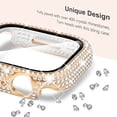 thumbnail image 4 of Compatible with iWatch Accessories with Built-in Tempered Glass Screen Protector Bling Crystal Diamond Rhinestone Full Protective Bumper Cover for Women Man(40mm,Rose Gold), 4 of 5
