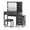 Black(Chest and Power Outle), variant on Semiocthome Modern Vanity Table and Cushioned Stool Set, 5 Drawers, LED Lights, Bedroom, White,Adult