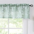 thumbnail image 2 of Decoultimatex Gray-White Kitchen Valance Curtain 15-inches Length Blossom Print Canvas Window Curtain Valance for Cafe Floral Botanical Pattern Window Top Curtain Rod Pocket 1 Pack, 2 of 5