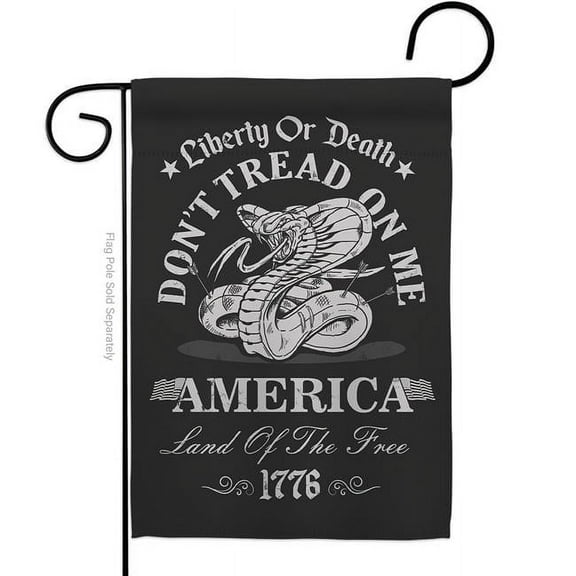 Americana Home & Garden G141206-BO Liberty or Death Dont Tread on Me Americana US Historic 13 x 18.5 in. Double-Sided Decorative Vertical Garden Flags for House Decoration Banner Yard Gift