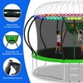 thumbnail image 6 of XMIKA Trampoline 1400LBS, 14FT 12FT 10FT 8FT 16FT Trampolines with Basketball Hoop, Enclosure, Ladder, LED, Sprinkler, Socks, Curved Poles Recreational Trampoline, Outdoor Trampoline for Kids/Adults, 6 of 9
