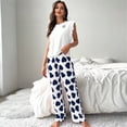 thumbnail image 4 of Ladies Heart Print Relaxed Pajama Set 2pc Ruffle Sleeveless Homewear Loungewear, 4 of 15