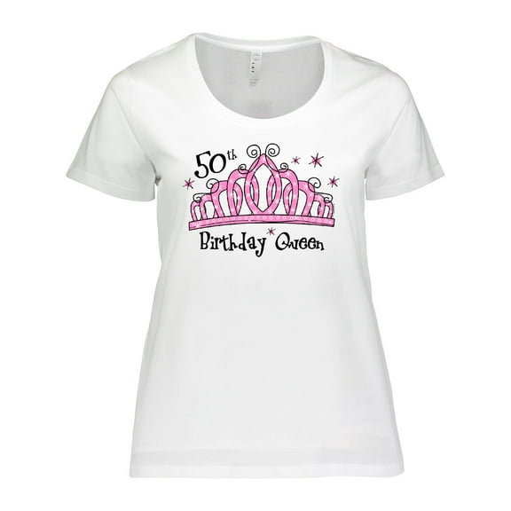 Inktastic Tiara 50th Birthday Queen Women's Plus Size T-Shirt