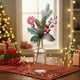 thumbnail image 4 of Decoraciones navideñas Ramas artificiales de moras rojas | Follaje realista de PVC con hojas vetadas mate y acabado de nieve | Pack flexible de 2 35,5x11 cm y 30x16 cm | Decoración navideña Centros, 4 of 6