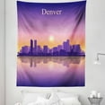 thumbnail image 1 of Denver Tapestry, Dramatic Colorado Sunset Sky Scenery from South Platte River USA Panorama, Fabric Wall Hanging Decor for Bedroom Living Room Dorm, 5 Sizes, Purple Pink Apricot, by Ambesonne, 1 of 1