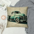 thumbnail image 2 of COMIO Ink Oil Painting Watercolor Blue Pickup Truck Decorative Lumbar Throw Pillow Cover Case Home Living Room Bed Sofa Car, 2 of 5