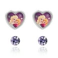 thumbnail image 3 of Disney Frozen Anna and Elsa Heart Sisters and Purple Crystal Stud Earrings Set - 2 Pairs, 3 of 4