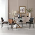 thumbnail image 2 of Mid Century Modern Dining Chairs Set of 2 | Retro Faux Leather Chair with Walnut Bentwood Seat, 2 of 12