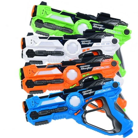 Costway Set of 4 Infrared Laser Tag Guns Indoor Outdoor 4 Players Team Group (Best Outdoor Laser Tag Guns)