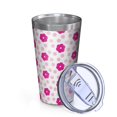 thumbnail image 2 of 16oz Tumblers Pink Daisy Flower Polka Dots Pattern Stainless Steel Vacuum Insulated Double Wall Travel Tumbler Cups Mug with Lid and Straw,Cleaning Brush for Coffee,Tea, 2 of 4
