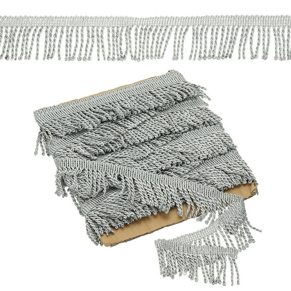 Gray Fringe Trim, 11 Yards x 55mm Fringe Trim Curtain Tassel Fringe Trim Fabric Trims Sewing for Curtain Sofa Clothes DIY Decoration