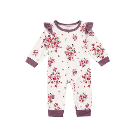 

Seyurigaoka Baby Girl’s Fashion Printing Round Neck Ruffle Long Sleeve Jumpsuit