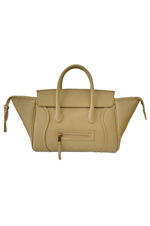 Pre-Owned CELINE Small New Luggage Shoulder Bag, Beige