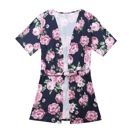 Emmababy Mommy and Me Matching Pajama, Floral Long/Short Sleeve Sleepwear ZXY