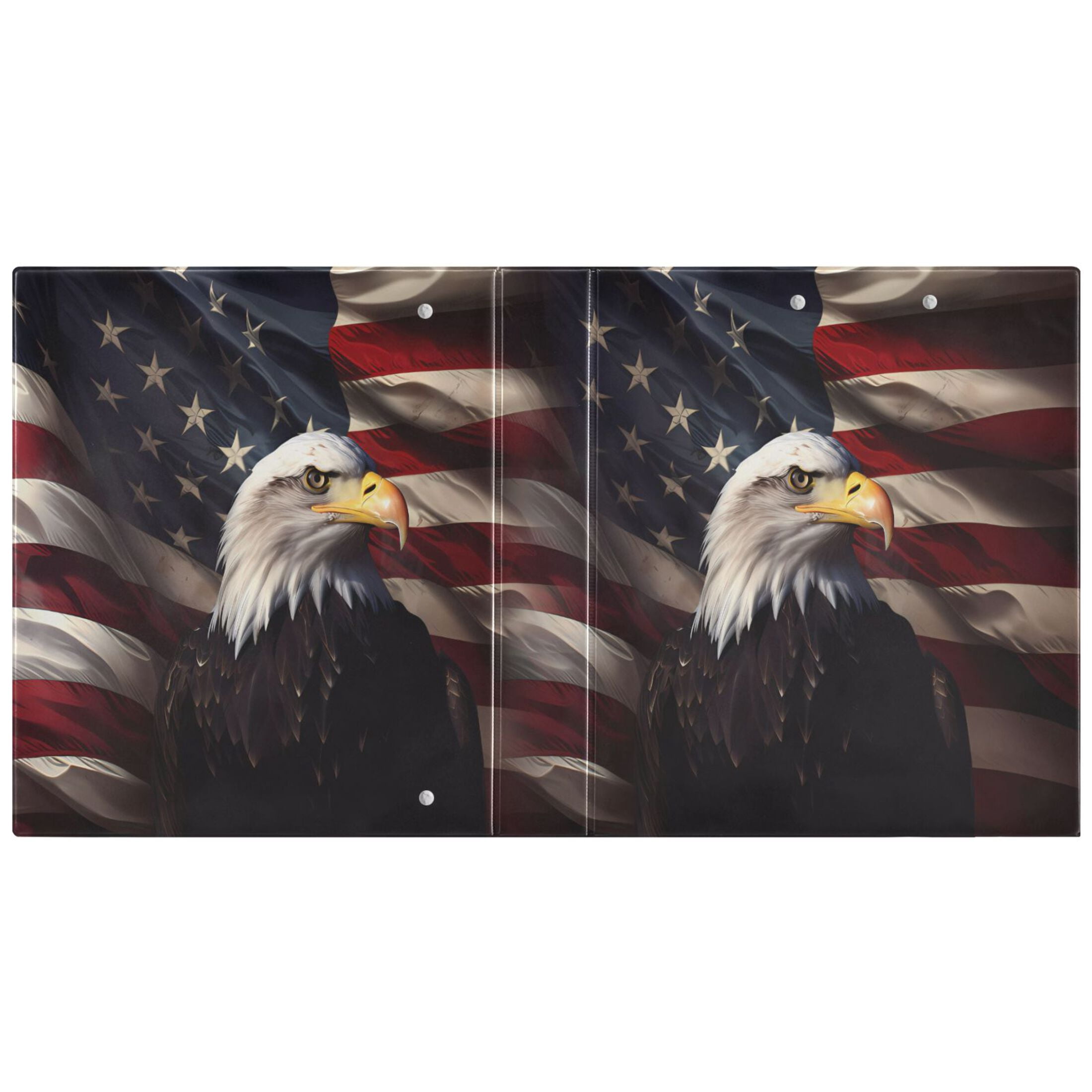 joogoo Eagle and Flag Hardcover 3 Ring Binder 1.5" Round Rings Interior Pockets Binders Organizer 2 Pack