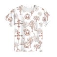 thumbnail image 4 of CAICJ98 Toddler Boys Girls Halloween Shirt Pumpkin Ghost Tee Shirt Short Sleeve Fall Tops Halloween T Shirts Kids (Khaki,4-5 Years), 4 of 6