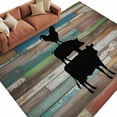 thumbnail image 2 of 6'x9' Area Rugs, Farmhouse Wooden Grain Indoor Outdoor Area Rug for Living Room Bedroom, Vintage Country Cow Pig Chickens Washable Bathroom Rugs Kitchen Floor Carpet Mats Home Decor Aesthetic, 2 of 8