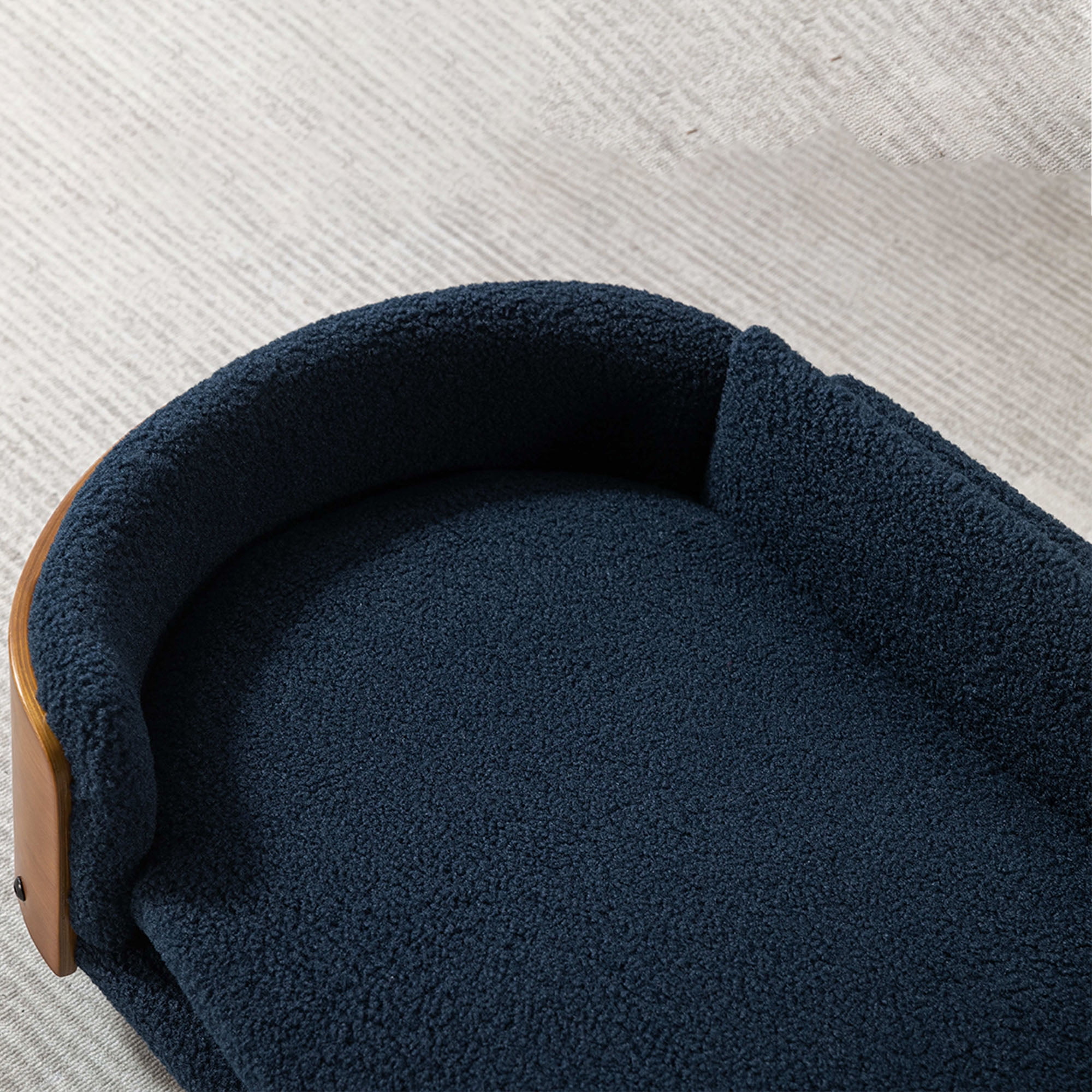 Pefilos 30" Elevated Pet Dog Bed with Solid Wood Legs and Walnut Bent Wood Back, Cashmere Cushion, Pet Sofa for Indoors Dogs, Dark Blue Pefilos 30" Elevated Pet Dog Bed with Solid Wood Legs and Walnut Bent Wood Back, Cashmere Cushion, Pet Sofa for Indoors Dogs, Dark Blue