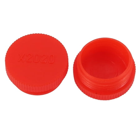 - 2Pcs M20 x 1.5mm PE External Threaded Tube Insert Cap Screw-in Cover Red