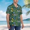 thumbnail image 3 of Yiaed Forest Flora And Fauna Print Hawaiian Shirt for Men Short Sleeve Button Down Shirts Beach Shirts for Men,Medium, 3 of 7