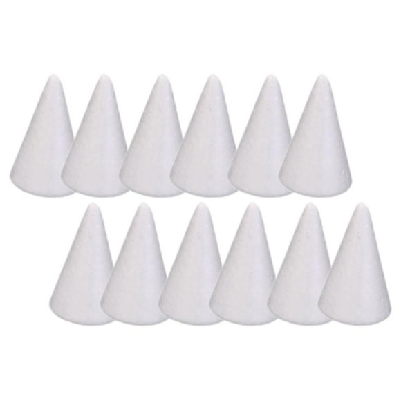 KLKCMS 12 Pieces Foam Cones for Crafts Supplies for Festival Party DIY Art Projects Height 5.7 cm