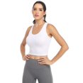 thumbnail image 3 of Cotton Workout Crop Top for Women Racerback Yoga Tank Tops Athletic Sports Shirts Exercise Undershirts 4 Pack Black White Grey Pink XL, 3 of 6