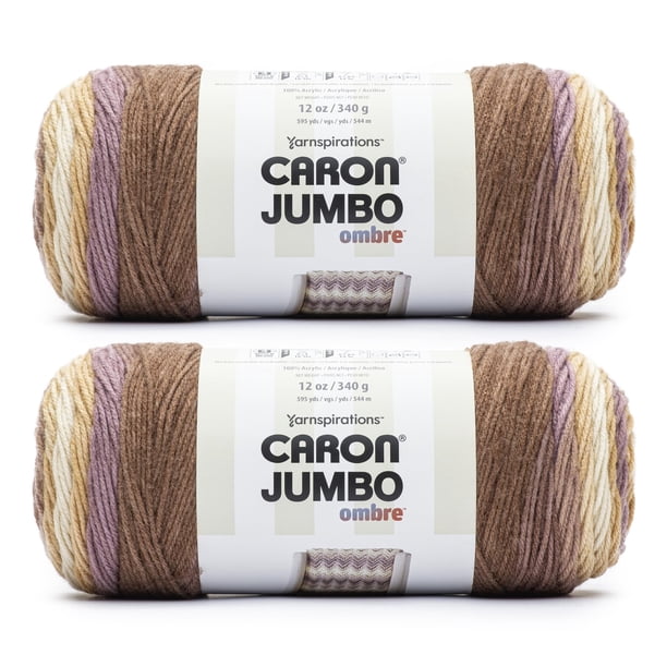 Yarn Caron Jumbo Ombre Seashell, paquete de 2 unidades, 340 g, acrílico #4