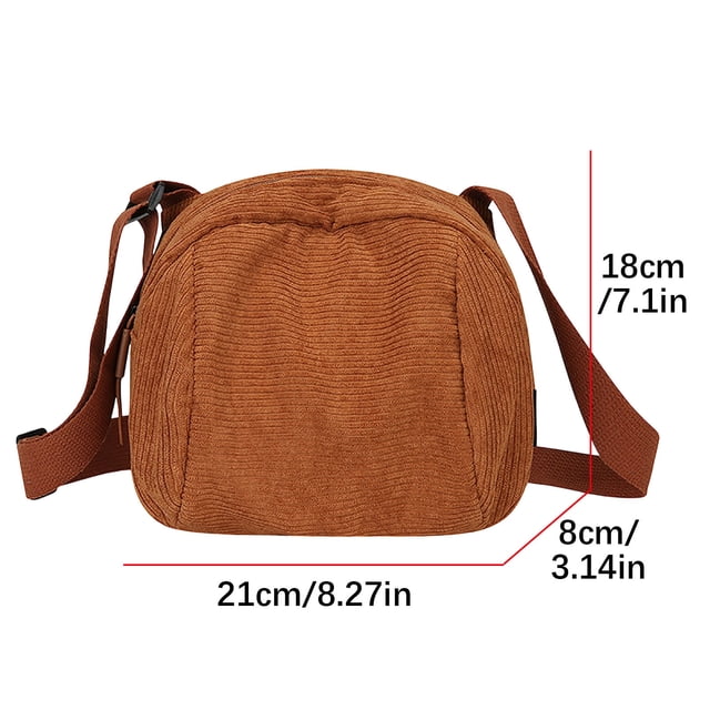 Bolsas Crossbody para Mujeres Bolsa Crossbody de Corduroy Bolsa de Desplazamiento Al Aire Libre de Gran Capacidad, Bolso de Hombro para Mujeres con Correa Ajustable Y Múltiples Bolsillos para Uso Diar
