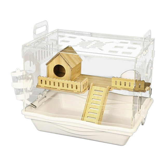 Casa para hámster de acrílico, transparente, jaula para cobayas para hámsters, tamaño pequeño
