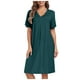 thumbnail image 1 of Camisón con botones para mujer: camisón corto/largo de manga corta estilo boyfriend, pijama de viscosa suave, L-XL, 1 of 5