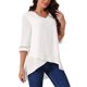 thumbnail image 1 of BLUSA MESH DE MANGA 3/4 CON ESCOTE EN V Y MANGAS DE CAMPANA INSPIRE CHIC, TALLA S, HEM IRREGULAR Y BAJO ASIMÉTRICO, 1 of 5