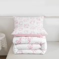 thumbnail image 5 of meiyoeat Pink Cute Cat Pattern Full Size Comforter Sets,Girly Kitten Print Bedding Comforter Set For Girl,Reversible,3 Pieces,1 Comforter and 2 Pillowcases, 5 of 7