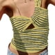 thumbnail image 3 of Camiseta sin mangas de punto con un hombro para niñas, Tops elásticos ajustados a rayas, camisetas sin mangas para citas diarias al aire libre, 3 of 5